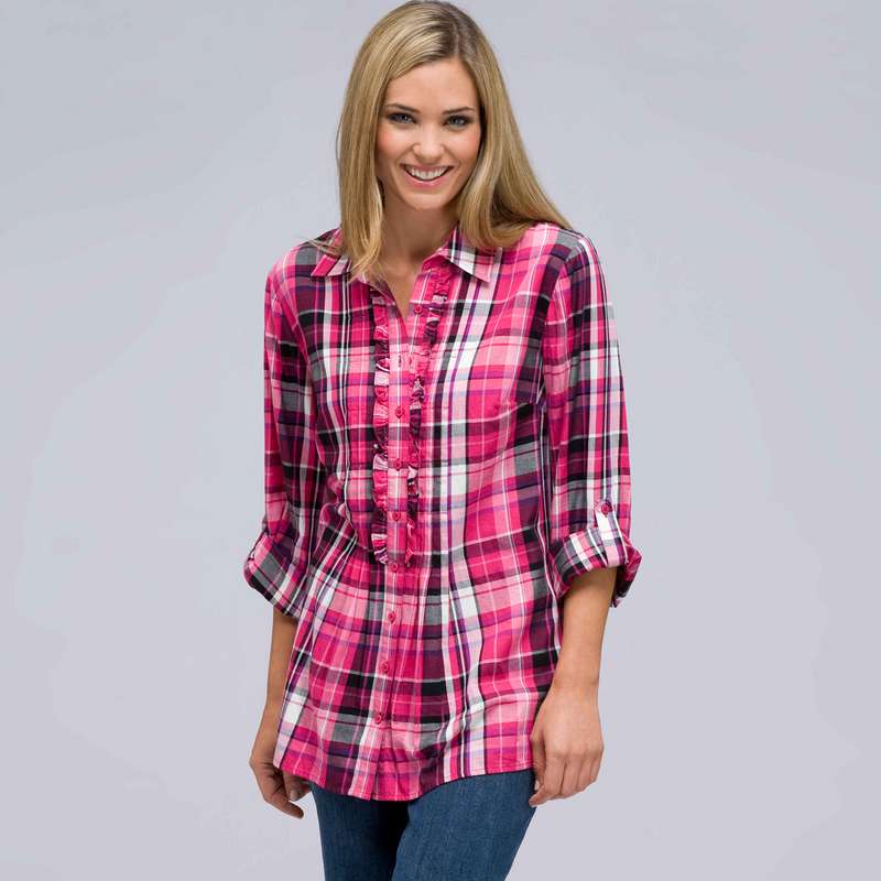 Roll Sleeve Shirt, Multi, large image number 0